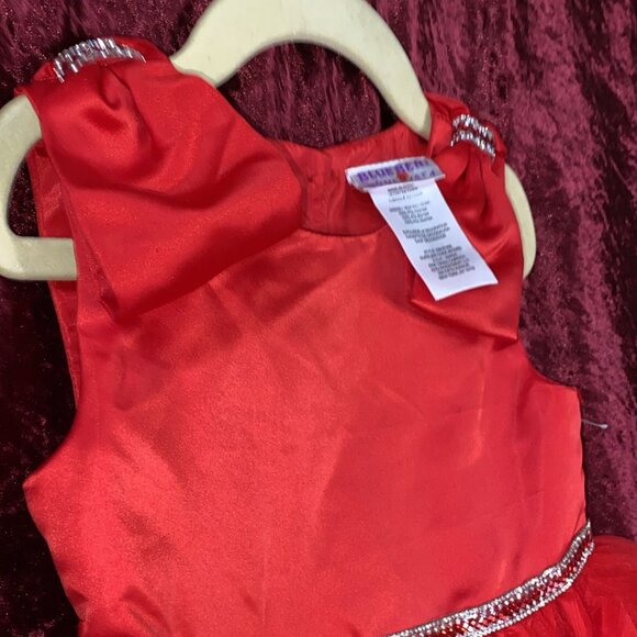 Blueberi Boulevard Girls Red  Sleeveless Formal Dress - Picture 9 of 9